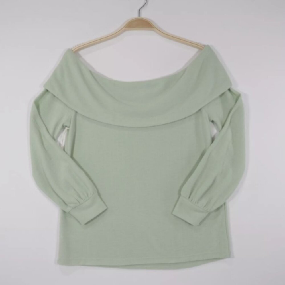 Beautiful Mint Green Off Shoulder Insanely Soft Blouse 2x